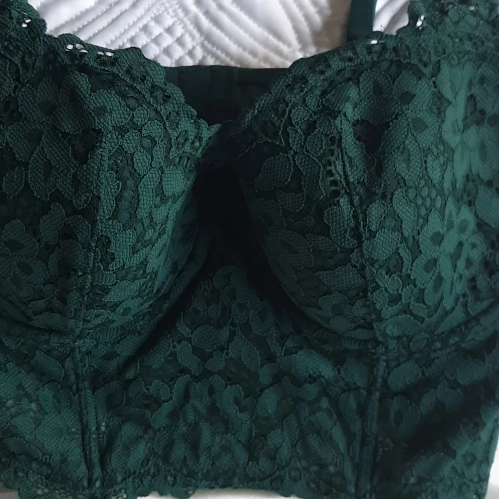 Victoria's Secret bra. Corsett lace. Size 36C.  Dark green.  Adjustable … - Picture 3 of 15
